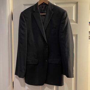 EUC Calvin Klein Wool Blend Solid Black 2 Button Suit jacket Size 38 R